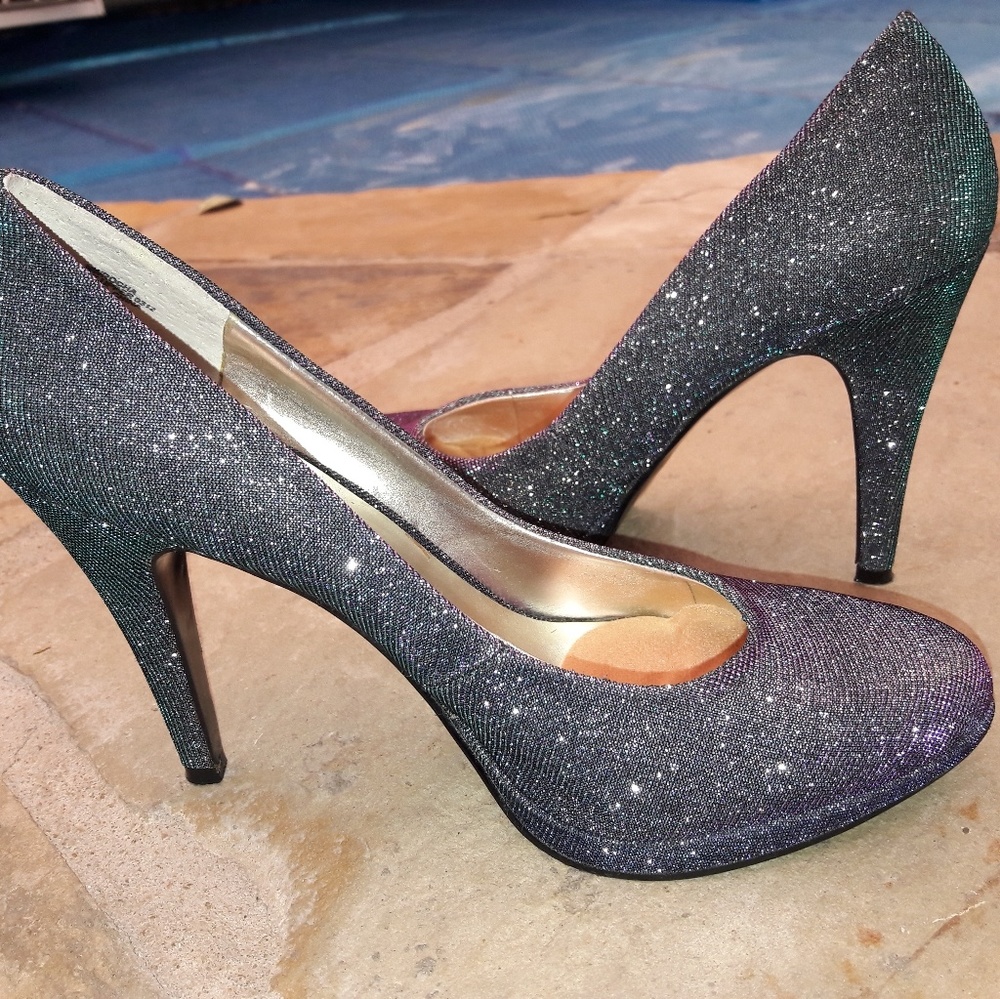 Nine West Mermaid  IRIDESCENT heels SZ 7.5